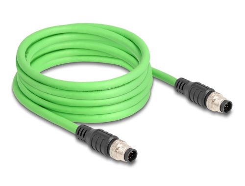 Delock Kábel M12 A kódolt 8 tűs apa - apa PUR (TPU) 5 m