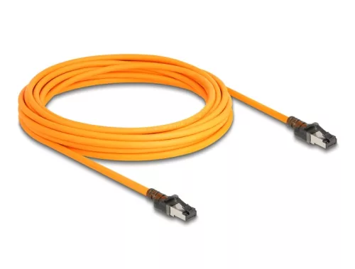 Delock RJ45 hálózati kábel USB Type-C  porttal megtalálási, önazonosítási funkcióval Cat.6A S/FTP 7,5 m narancssárga (DL-80415)
