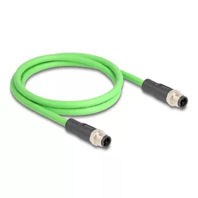   Delock Kábel M12 D kódolt 4 tűs apa - apa PUR (TPU) 1 m (DL-80416)