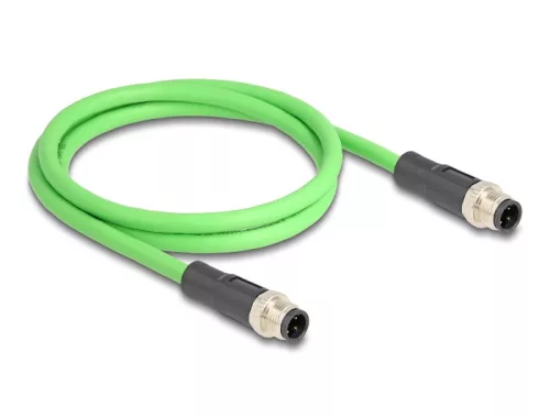 Delock Kábel M12 D kódolt 4 tűs apa - apa PUR (TPU) 1 m (DL-80416)