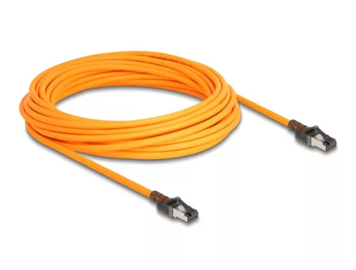 Delock RJ45 hálózati kábel USB Type-C  porttal megtalálási, önazonosítási funkcióval Cat.6A S/FTP 10 m narancssárga (DL-80418)