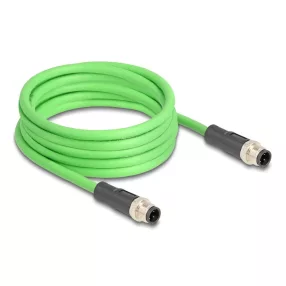   Delock Kábel M12 D kódolt 4 tűs apa - apa PUR (TPU) 5 m (DL-80419)