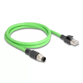   Delock Kábel M12 A kódolt 8 tűs apa - RJ45 apa PUR (TPU) 1 m (DL-80421)
