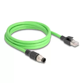   Delock Kábel M12 A kódolt 8 tűs apa - RJ45 apa PUR (TPU) 2 m (DL-80422)