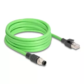  Delock Kábel M12 A kódolt 8 tűs apa - RJ45 apa PUR (TPU) 5 m (DL-80424)