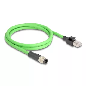   Delock Kábel M12 D kódolt 4 tűs apa - RJ45 apa PUR (TPU) 1 m (DL-80426)