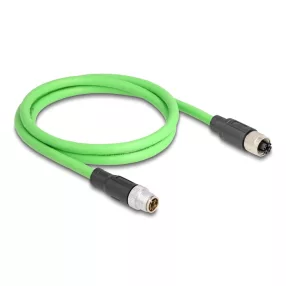   Delock Kábel M12 X kódolt 8 tűs apa - anya PUR (TPU) 1 m (DL-80431)