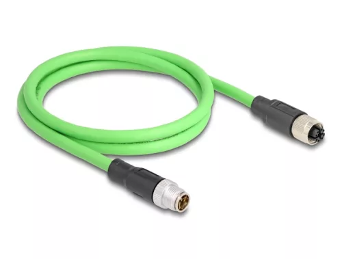 Delock Kábel M12 X kódolt 8 tűs apa - anya PUR (TPU) 1 m (DL-80431)