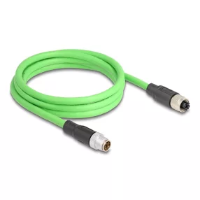   Delock Kábel M12 X kódolt 8 tűs apa - anya PUR (TPU) 2 m (DL-80432)