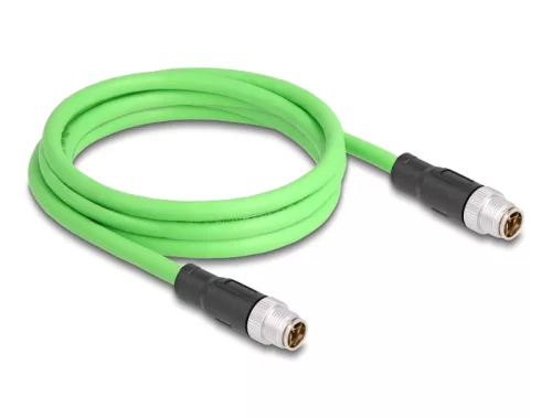 Delock Kábel M12 X kódolt 8 tűs apa - apa PUR (TPU) 2 m (DL-80437)
