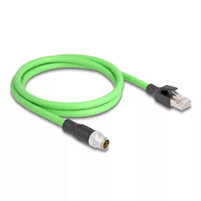   Delock Kábel M12 X kódolt 8 tűs apa - RJ45 apa PUR (TPU) 1 m (DL-80441)