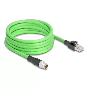   Delock Kábel M12 X kódolt 8 tűs apa - RJ45 apa PUR (TPU) 5 m (DL-80444)