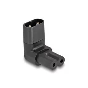   Delock Tápadapter IEC 60320 - C8 - C7, apa / anya, 2,5 A, 90 -ban hajlított (DL-80470)