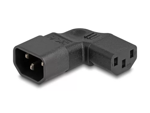 Delock Tápadapter IEC 60320 - C14 - C13, apa / anya, 10 A, 90 -ban balra / jobbra hajlított (DL-80474)