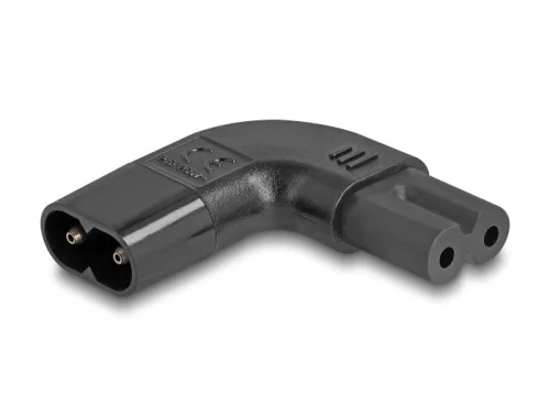 Delock Tápadapter IEC 60320 - C8 - C7, apa / anya, 2,5 A, 90 -ban balra / jobbra hajlított (DL-80475)