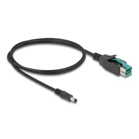   Delock PoweredUSB kábel apa 12 V - DC 5,5 x 2,5 mm apa 1 m (DL-80495)