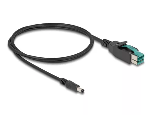 Delock PoweredUSB kábel apa 12 V - DC 5,5 x 2,5 mm apa 1 m (DL-80495)