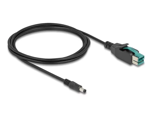 Delock PoweredUSB kábel apa 12 V - DC 5,5 x 2,5 mm apa 2 m (DL-80496)
