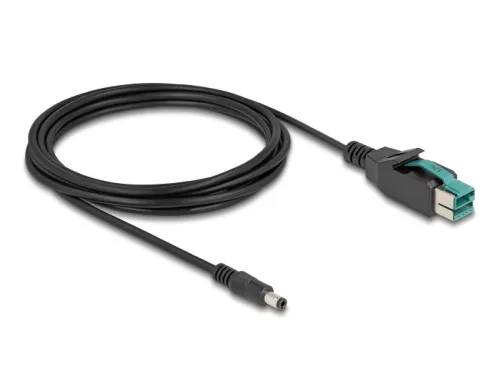Delock PoweredUSB kábel apa 12 V - DC 5,5 x 2,5 mm apa 3 m (DL-80497)