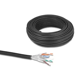   Delock hálózati kábeltekercs Cat.6A U/FTP 500 MHz Vékony, rugalmas halogénmentes 50 m fekete (DL-80597)