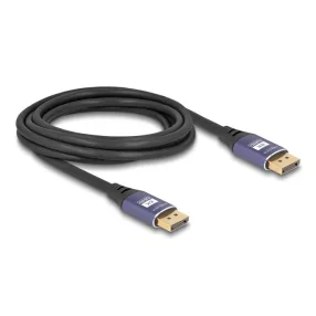 Delock DisplayPort kábel 8K 60 Hz 3 m lila fém (DL-80602)