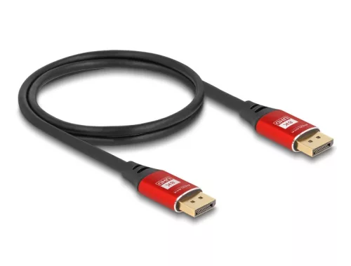 Delock DisplayPort kábel 8K 60 Hz 1 m piros fém (DL-80604)