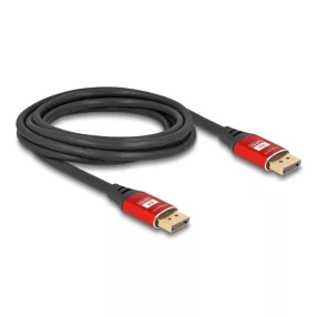 Delock DisplayPort kábel 8K 60 Hz 3 m piros fém (DL-80606)
