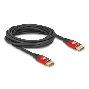 Delock DisplayPort kábel 8K 60 Hz 5 m piros fém (DL-80607)