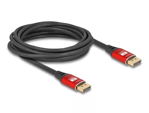 Delock DisplayPort kábel 8K 60 Hz 5 m piros fém (DL-80607)