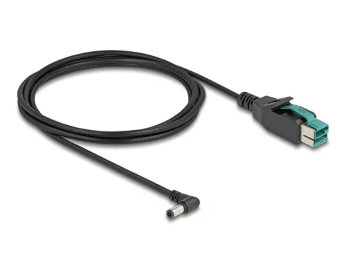 Delock PoweredUSB kábel apa 12 V - DC 5,5 x 2,5 mm apa ívelt 2 m (DL-80610)