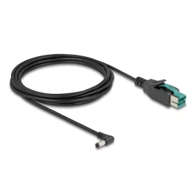   Delock PoweredUSB kábel apa 12 V - DC 5,5 x 2,5 mm apa ívelt 3 m (DL-80611)