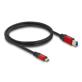   Delock USB 5 Gbps kábel USB Type-C  apa - USB B-típusú apa 1 m piros fém (DL-80612)