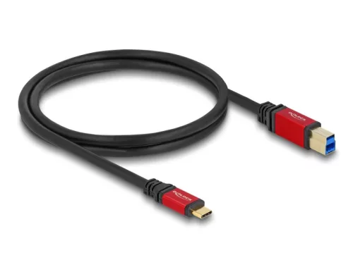 Delock USB 5 Gbps kábel USB Type-C  apa - USB B-típusú apa 1 m piros fém (DL-80612)