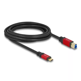   Delock USB 5 Gbps kábel USB Type-C  apa - USB B-típusú apa 3 m piros fém (DL-80614)