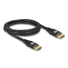   Delock DisplayPort kábel 8K 60 Hz 2 m fekete fém (DL-80621)