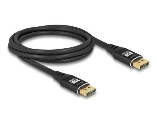 Delock DisplayPort kábel 8K 60 Hz 2 m fekete fém (DL-80621)