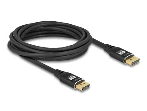 Delock DisplayPort kábel 8K 60 Hz 5 m fekete fém (DL-80623)
