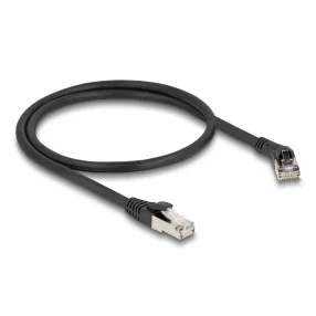   Delock RJ45 hálózati kábel Cat.8.1 S/FTP 45 -ben jobbra hajlított apa   egyenes apa, akár 40 Gbps, 0,5 m, fekete (DL-80627)