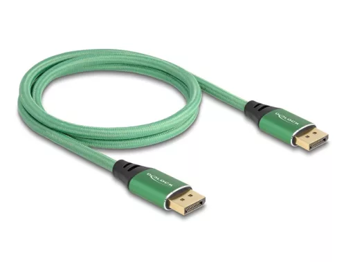 Delock DisplayPort kábel 16K 60 Hz 1 m zöld fém (DL-80629)