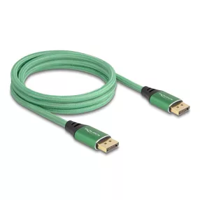   Delock DisplayPort kábel 16K 60 Hz 2 m zöld fém (DL-80630)