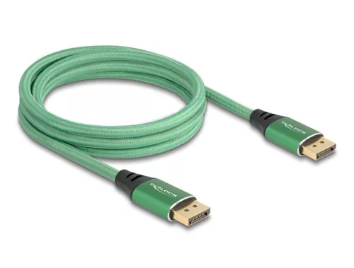 Delock DisplayPort kábel 16K 60 Hz 2 m zöld fém (DL-80630)