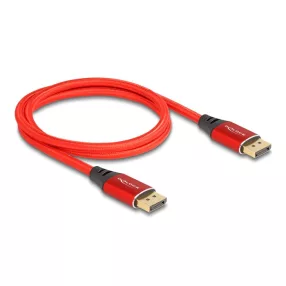   Delock DisplayPort kábel 16K 60 Hz 1 m piros fém (DL-80631)