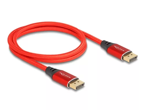 Delock DisplayPort kábel 16K 60 Hz 1 m piros fém (DL-80631)