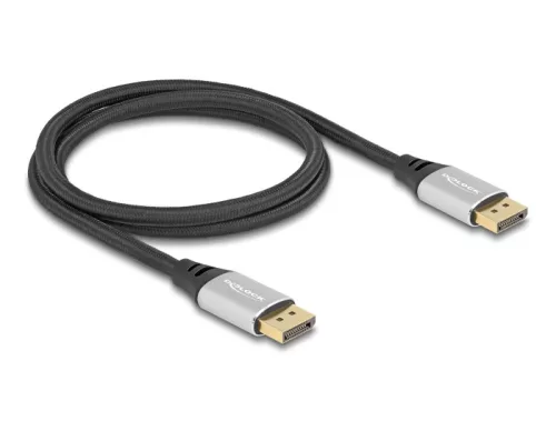 Delock DisplayPort kábel 16K 60 Hz 1 m ezüst fém (DL-80633)