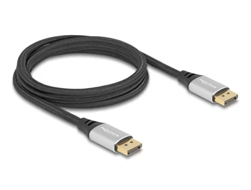 Delock DisplayPort kábel 16K 60 Hz 2 m ezüst fém (DL-80634)