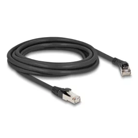   Delock RJ45 hálózati kábel Cat.8.1 S/FTP 45 -ben jobbra hajlított apa   egyenes apa, akár 40 Gbps, 3 m, fekete (DL-80641)
