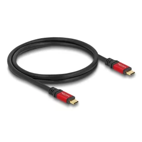   Delock USB 20 Gbps kábel USB Type-C  apa - apa PD 3.0 100 W E-Marker 0,8 m piros fém (DL-80652)