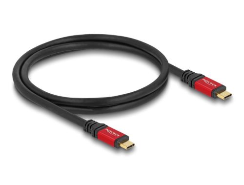 Delock USB 20 Gbps kábel USB Type-C  apa - apa PD 3.0 100 W E-Marker 0,8 m piros fém