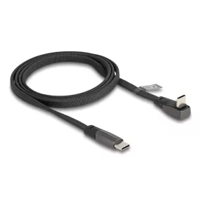   Delock USB 2.0 Laposkábel USB Type-C  apa - USB Type-C  apa USB Type-C  apa hajlított PD 3.0 60 W 1 m fekete (DL-80751)