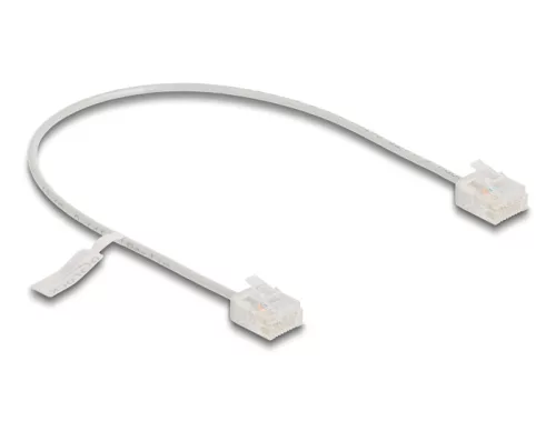 Delock RJ45 hálózati kábel Cat.6 UTP ultravékony 0,3 m szürke rövid csatlakoztatókkal (DL-80756)